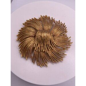 Vintage Joan Rivers Classic Knotted Tassel Gold-Tone Massive Brooch